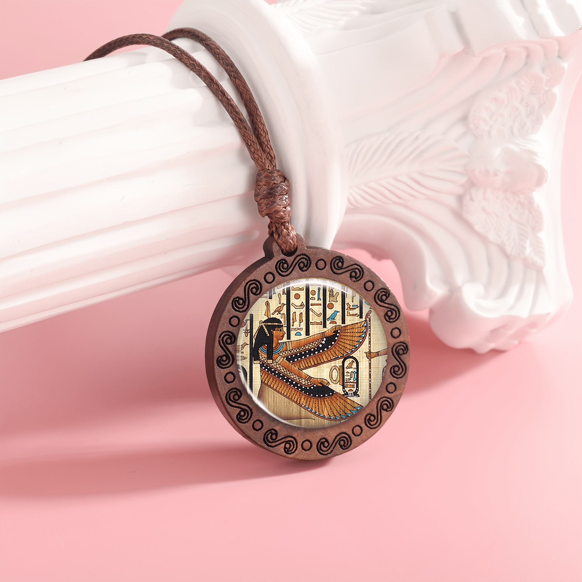 Handmade Vintage Pendant Necklace, Exquisite Carved Design